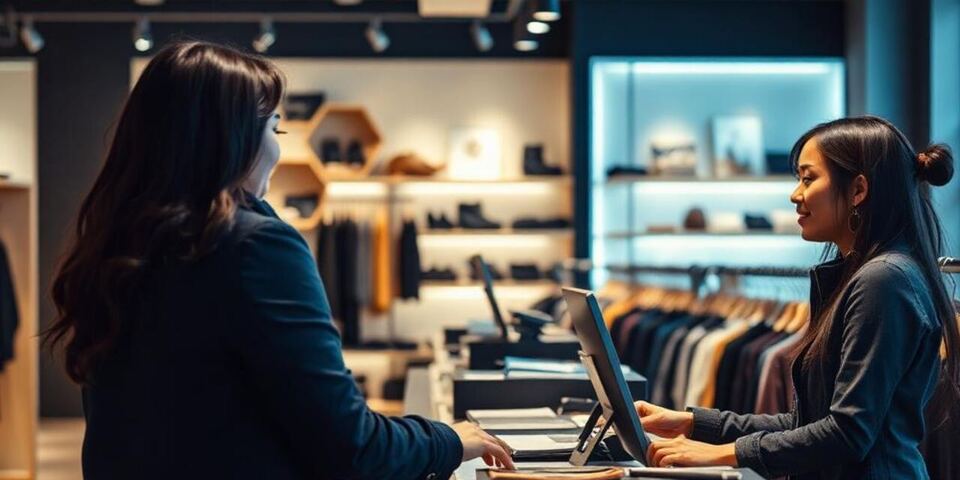 A retail owner reviewing sales and repeat-customer campaigns in Velocity Global AI