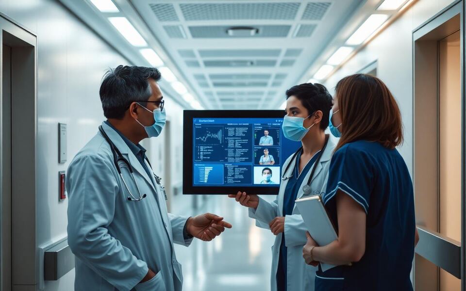 Healthcare clinicians caring for patients in a modern practice