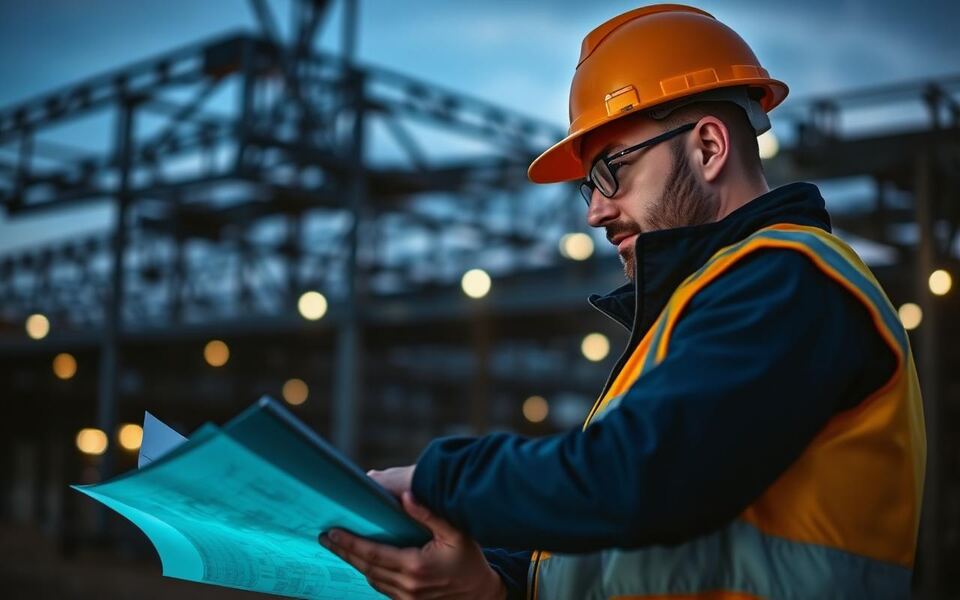 A construction crew on an active job site coordinating the day's build