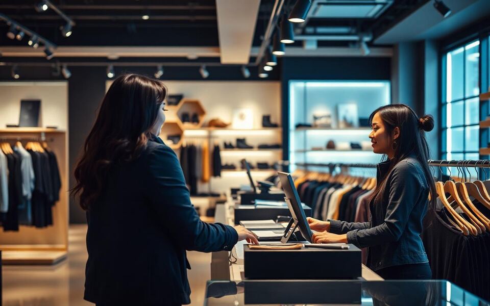 Staff and customers together on the floor of a busy retail business