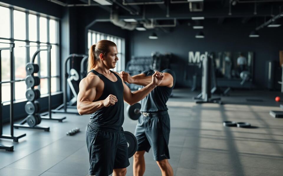 Clients enjoying a welcoming fitness & gyms experience with attentive staff